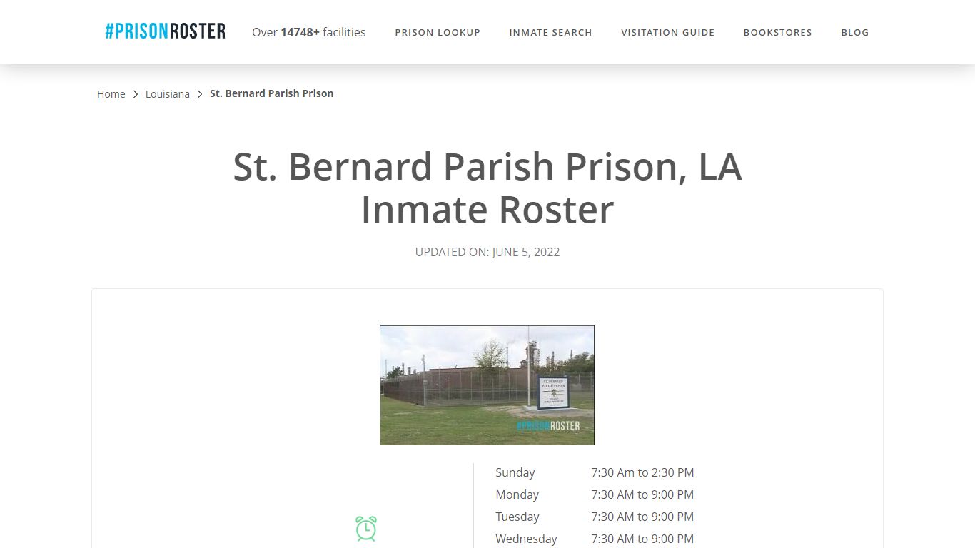 St. Bernard Parish Prison, LA Inmate Roster
