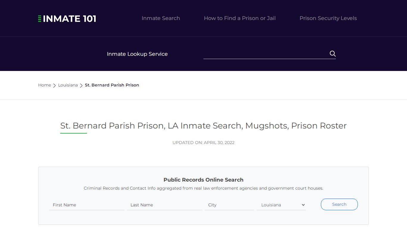 St. Bernard Parish Prison, LA Inmate Search, Mugshots ...